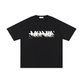 Monre Unisex Pure Cotton T-Shirt/line wording/ black