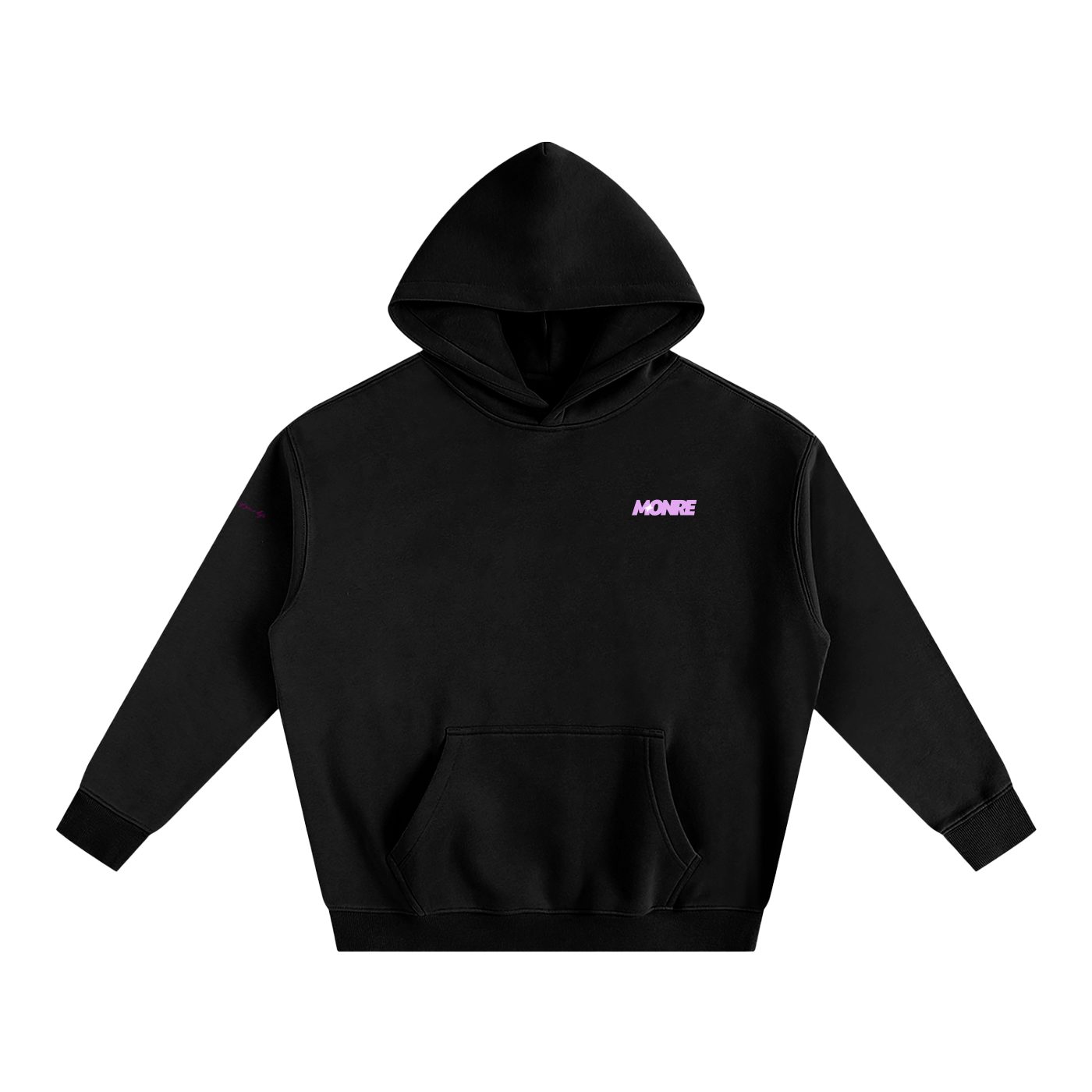 Monre Oversize Fleeced Hoodie/ retro text