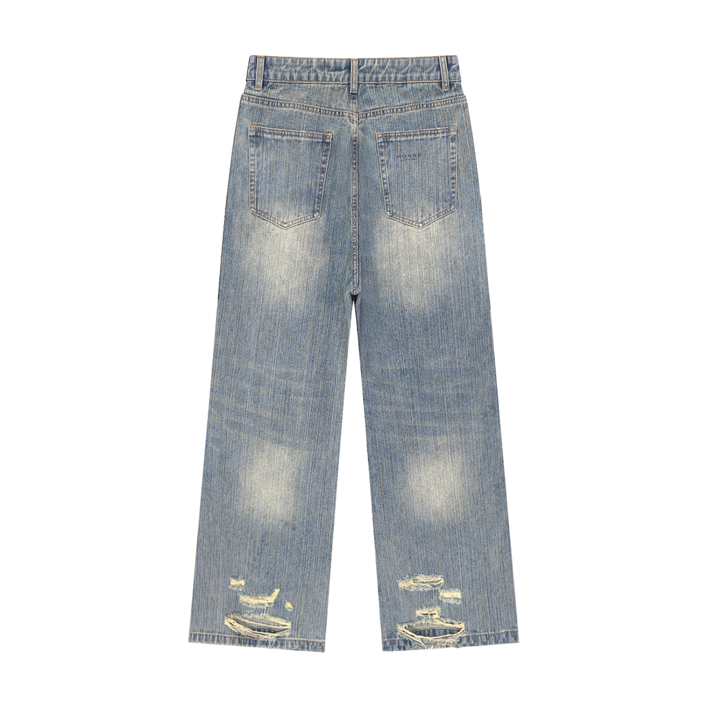 Monre Vintage Wash Distressed Denim Jeans