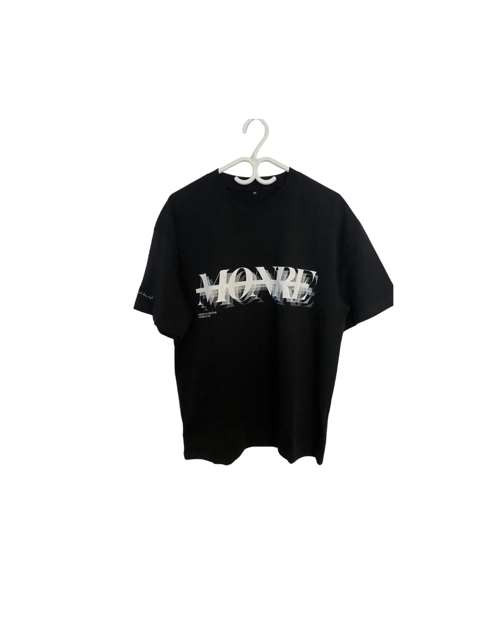 Monre Unisex Pure Cotton T-Shirt/line wording/ black