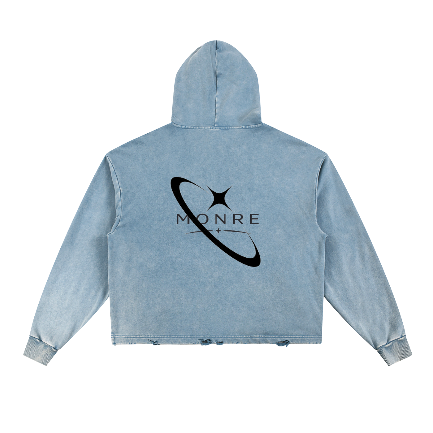 Monre Vintage Washed Frayed-Hem Hoodie First Edition Collection