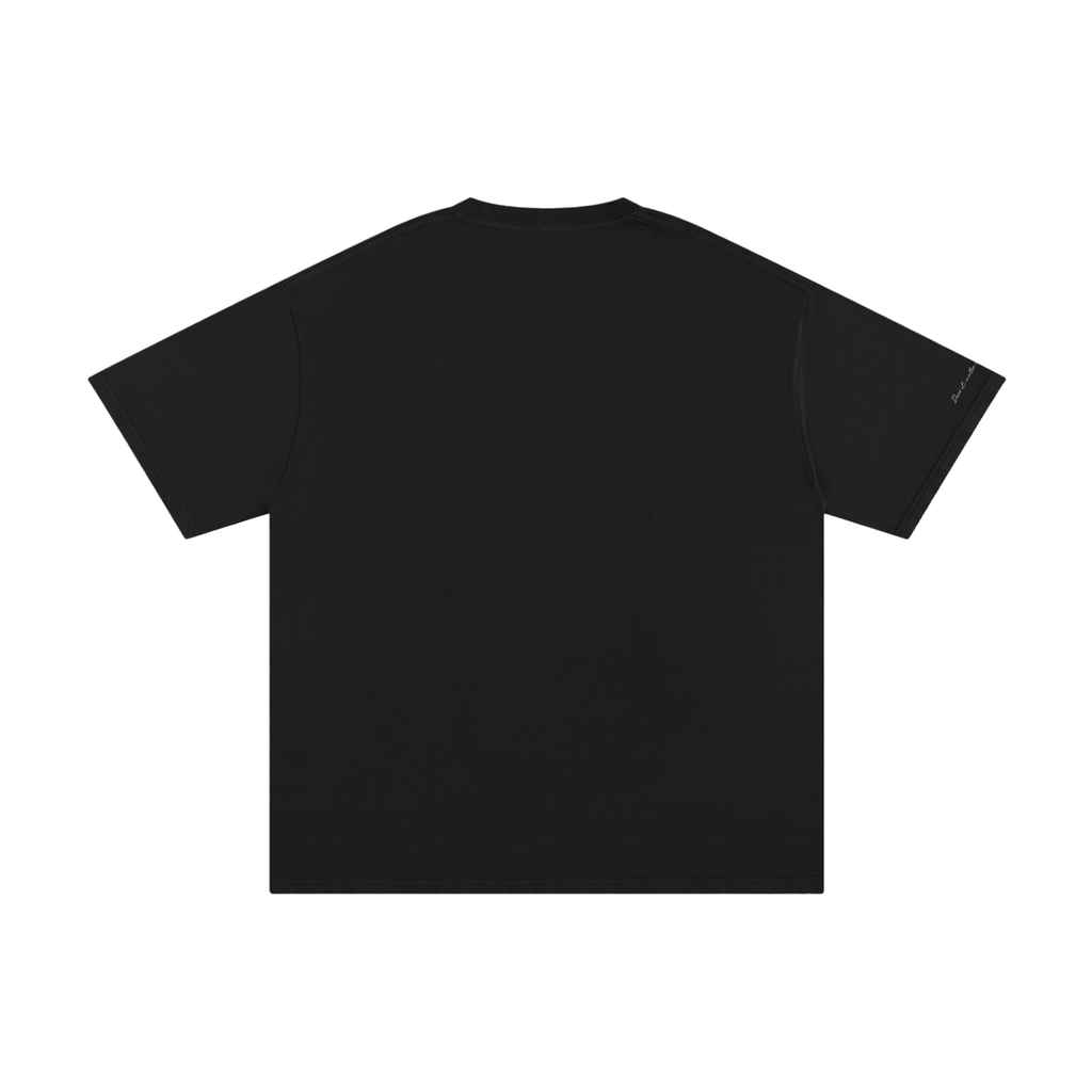 Monre Unisex Pure Cotton T-Shirt/line wording/ black